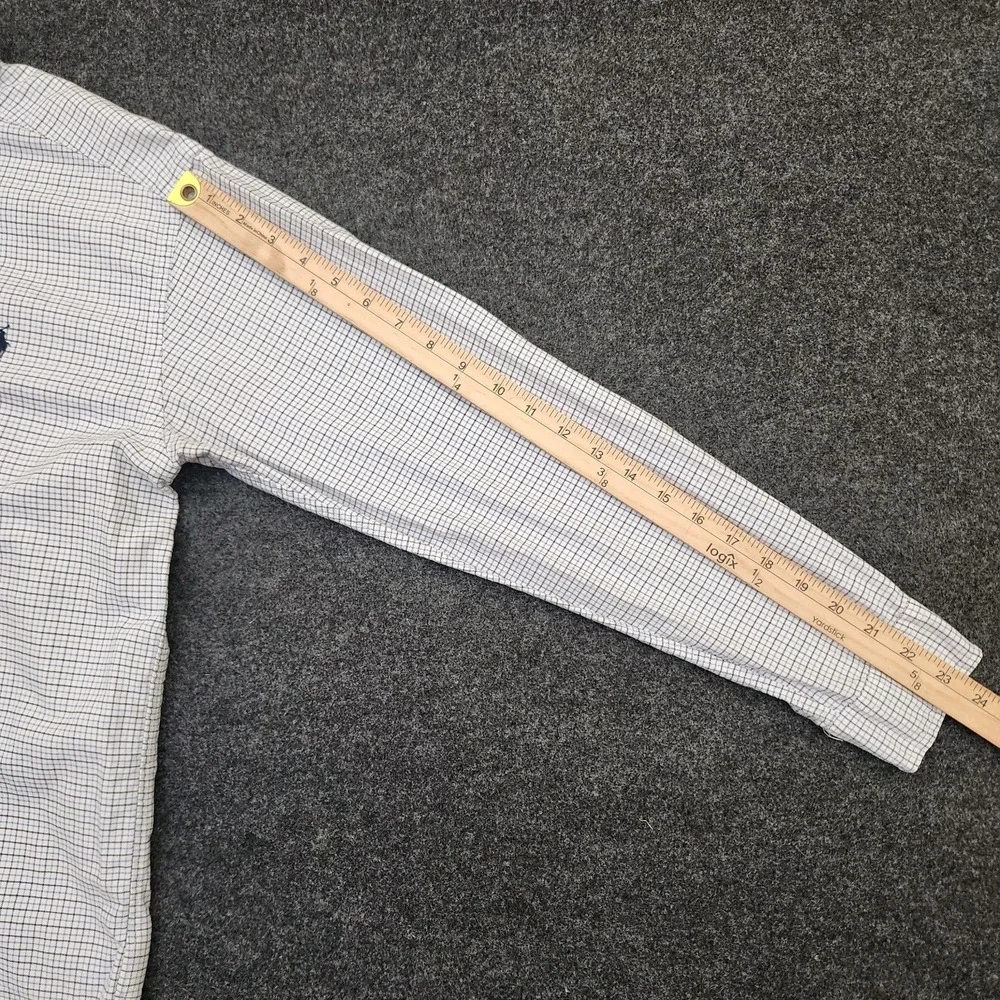 Ralph‎ Lauren Youth XL 18-20 Blue White Check Button Down Shirt Pony Preppy Work